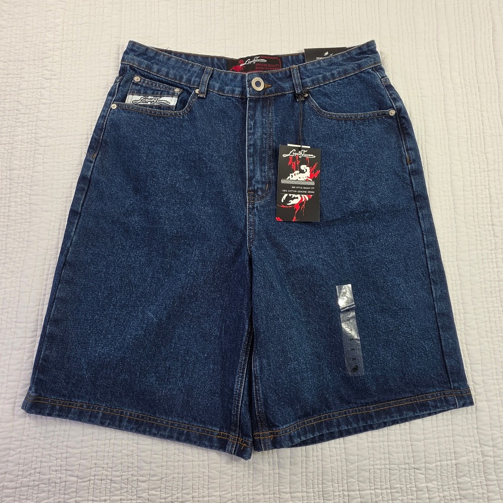 Liquid Venom 34 NWT 90s Baggy Denim Shorts Skater Streetwear 11 Inseam Y2K Jorts